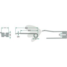 Pin right Lely 368mm 73135R