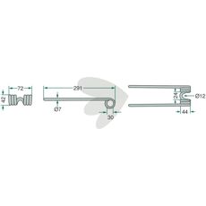 Rake tine Dcker 291 mm