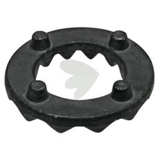 Clutch drive grain discharge
