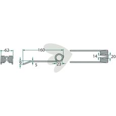 Pick-up tine 160 mm Strautmann