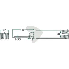 Pick-up pin Kemper, Hagedorn 153 mm