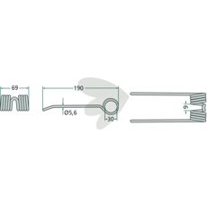 Pick-up pin Claas 190 mm - 9182390