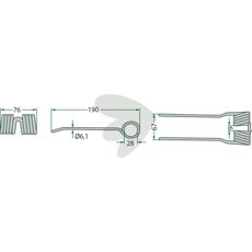 Pick-up tine Claas 190 mm  - 9862900