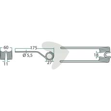 Pick-up pin Bergmann 175 mm