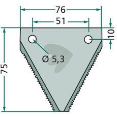 Serrated Mower Blade lower hole mm 25-pcs
