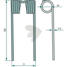 Pick-up pin John Deere 188 mm