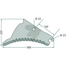 Knife for round baler - CC131160F