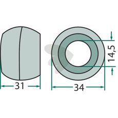 Nylon ball for finger  14 mm