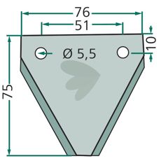 Mower Blade 75x76 hole 5.5mm