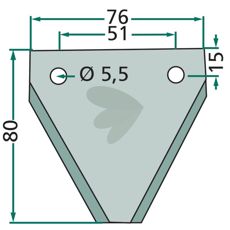 Mower Blade Smooth 80x76 80x76 hole 5.5mm