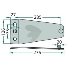 Blade bracket PZ-0116K0, VGPZ-0116K0