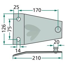 Blade bracket PZ-0243K0, VGPZ-0243K0, PZ-0243