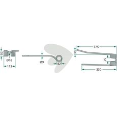 Spring pins rotor turner right straight