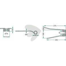 Pin for rotary rake 20-Pack, right curved