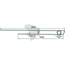 Pin Kverneland, Kuhn etc. Length 845mm VGPZ-114