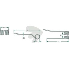 Pin for rotary rake right straight