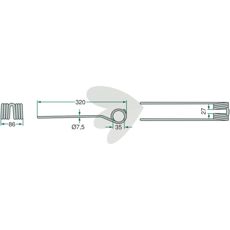 Rake tine cream, curved