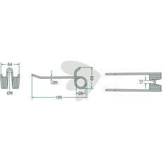 Pick-up tine 185 mm Dechenreiter, Schuitemaker