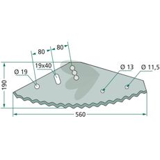 Knife for feed mixer - 1050170