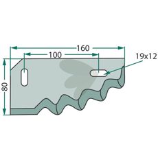 Knife for feed wagon left - 70-115