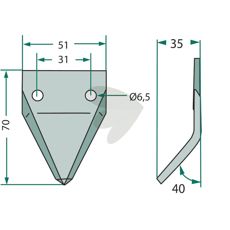 Knife for feed wagon - 70-120