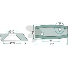 Left knife for feed wagon, fits perfectly to 70-155.