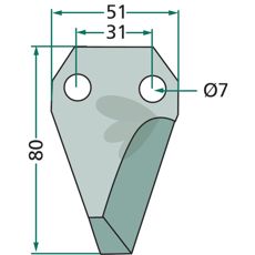 Knife for feed wagon right - 70-158