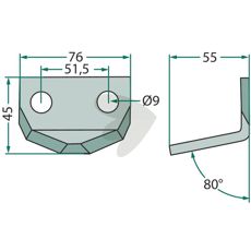 Knife for feed mixer wagon - 70-166