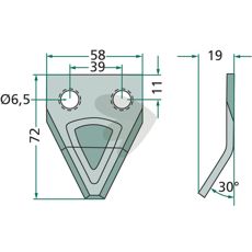 Knife for feed mixer wagon - 70-179