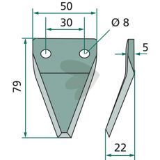 Knife for feed mixer wagon - 70-183