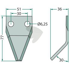 Knife for feed mixer wagon - 70-184