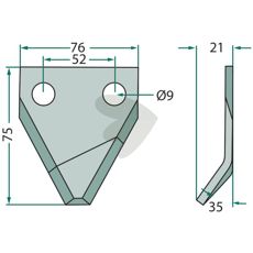 Smooth knife for feed mixer wagon - 70-200