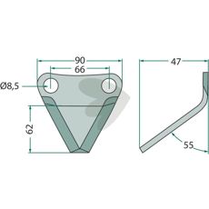 Knife for feed mixer wagon - 70-202
