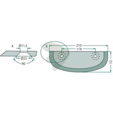 Knife for feed mixer wagon - 70-211