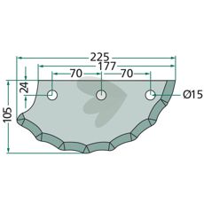 Knife for feed mixer wagon left - 70-223