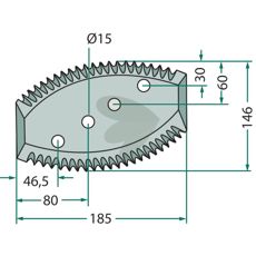 Knife for feed mixer wagon - 70-224