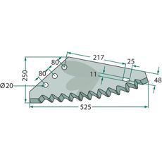 Knife for feed mixer wagon - 70-230