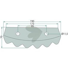 Knife for forage wagon right - 70-238