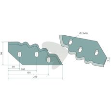 Knife for forage wagon right - CL 04.008