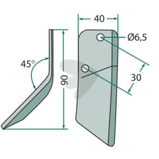 Knife for forage wagon left - 70-124