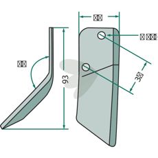 Knife for forage wagon right - 70-123