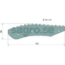 Knife for feed wagon, Jaylor, Thickness mm 6