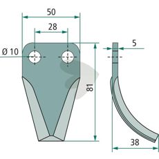 Knife for feed wagon Bent