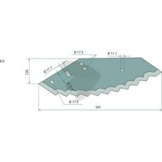 Knife for feed wagon 1380-0040