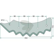 Right knife for feed wagon, model A5330291, designed for long-lasting use.
