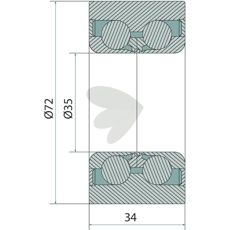 Double row angular contact ball bearing