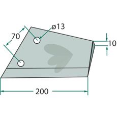 Wing blade FL 20 200mm hole 13mm 3374402