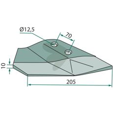 Wing share left, curved