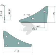 Landside wedge incl. screw