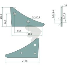 Landside wedge incl. screw